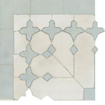 Mosaic House Moroccan tile Zanar Corner 1-30 White,   celadon, celadon, green   solid zellige, mosaic, zellij, border, glaze, traditional, classic 